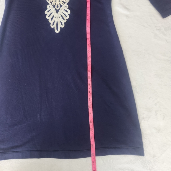 Lilly Pulitzer Fitted Dress  embroidered‎ Navy Blue Size small - Picture 7 of 8
